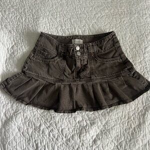 PacSun brown denim mini skirt